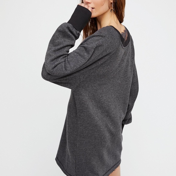 Girl Talk Lounge Pullover SWEATSHIRT Dress Tunic - Picture 7 of 8